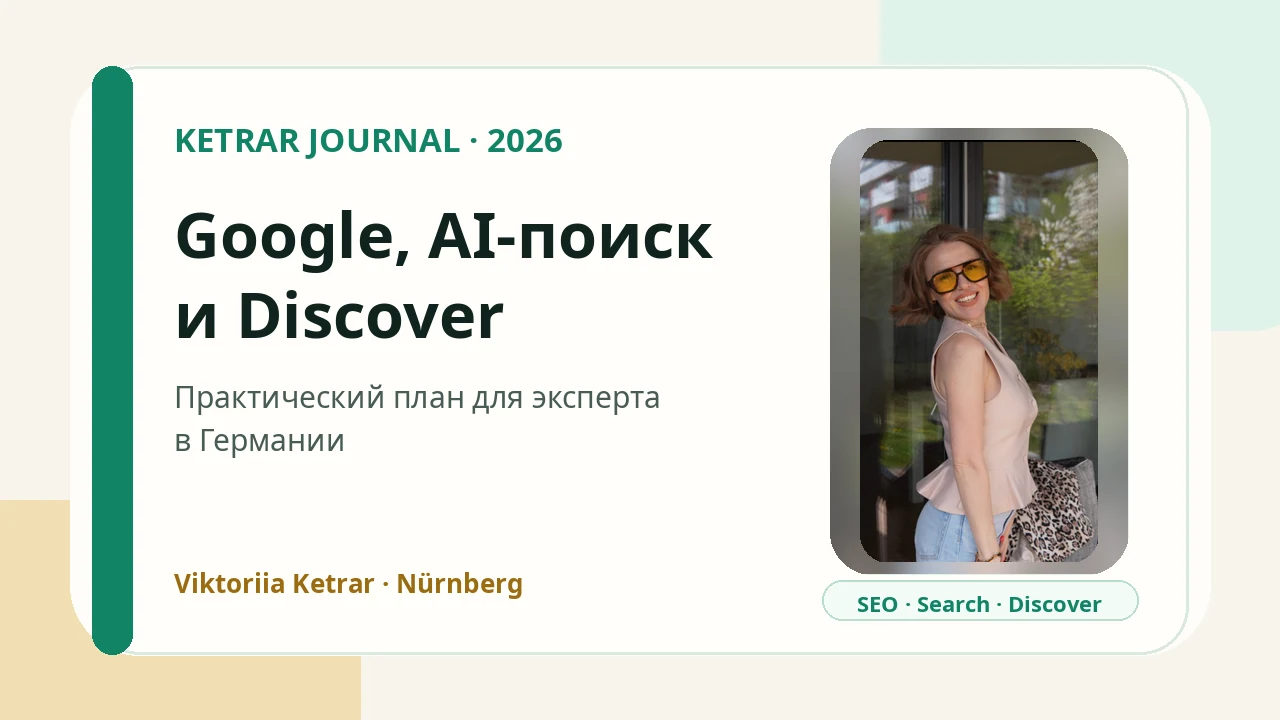Google, AI-поиск и Discover в 2026 году: что делать эксперту